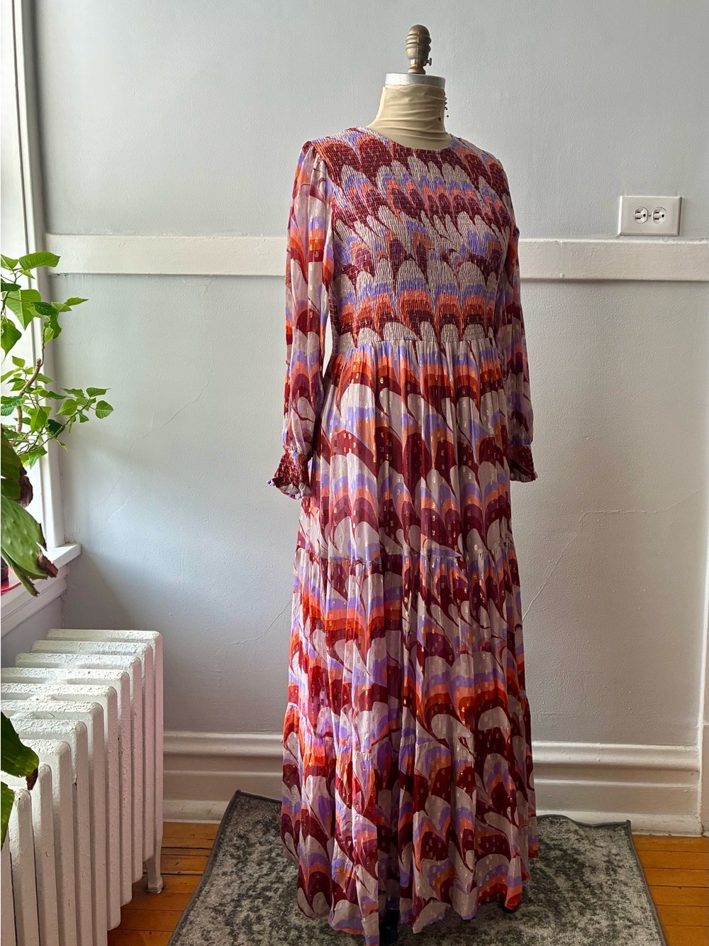 Oliphant smocked top maxi dress - Venice Cognac